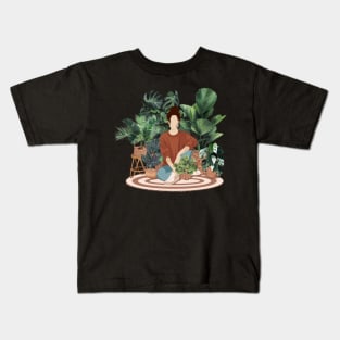 Plant lady, Girl with plants 2 Kids T-Shirt